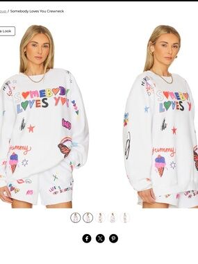 The Mayfair Group Graphic 'Somebody Loves You' Crewneck Sweater NWOT